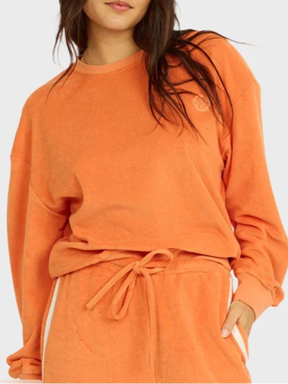 SISSTR Orange Crewneck Terry Sweater